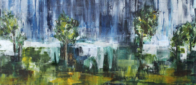 Rosemary Eagles nz landscape art, trees landscape